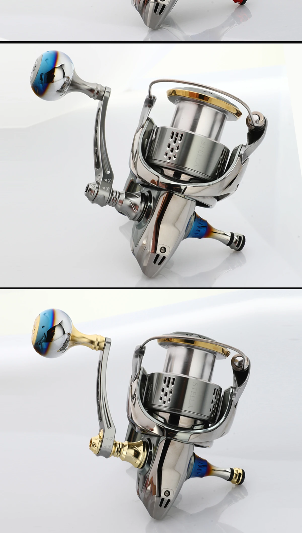 HEIGHTEN Spinnrolle mit Einzelgriff 55mm Austauschbar auf 60mm mit Knopf – Ersatzteile für Spinnrollen zum Bassangeln – Detail 20