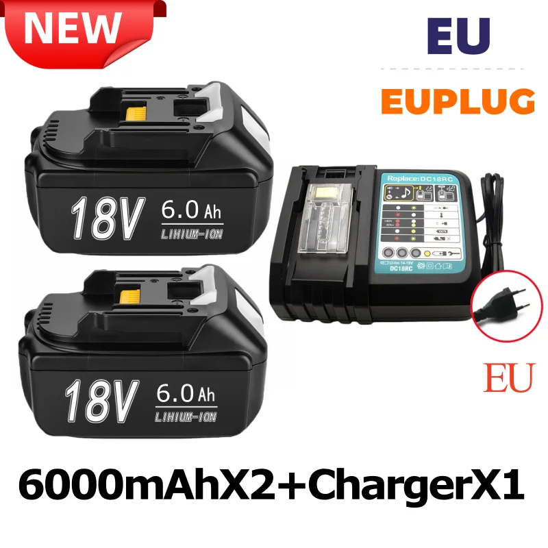 

Для электроинструмента Makita BL1850 6000 мАч 8000 мАч 12000 мАч для аккумулятора Makita 18 В литий-ионный аккумулятор 18650 подходит