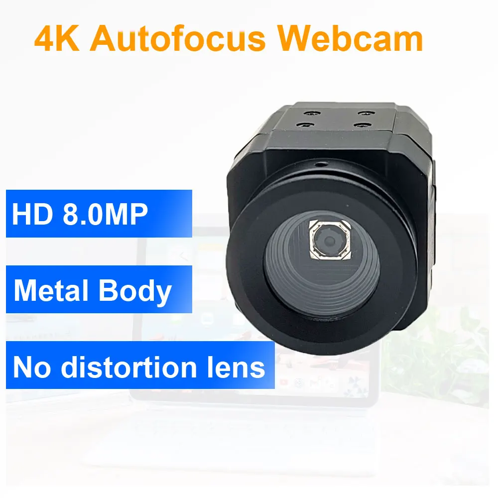 NEOCoolcam HD 4K Autofocus USB Webcam 3264 x 2448 15fps MJPEG UVC 8MP IMX179 Video Live PC Camera Mini Metal Body Black