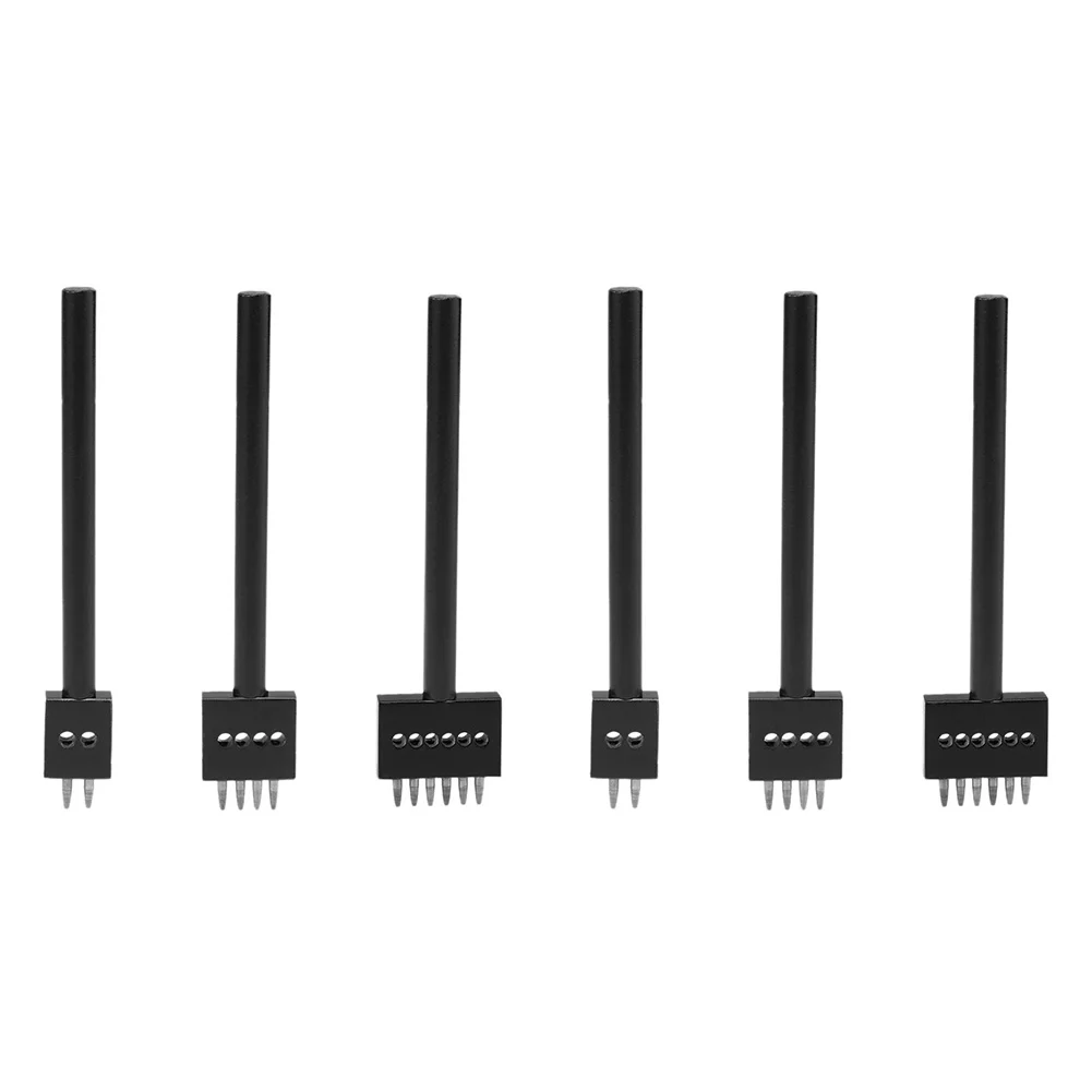 

Черный круглый пробойник-резак с 2/4/6 зубьями, стальной, для кожи, инструмент для рукоделия, DIY, с шагом 5 мм, для шитья и вышивки по коже