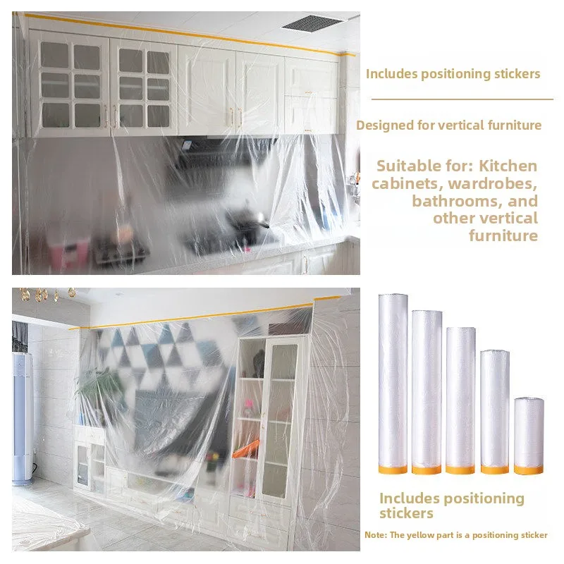 Thiened Dustproof Film Home Dormi Furniture Cabinet Table Cover Vertical Sle Dust Bloing Transparent Protective Film view 2