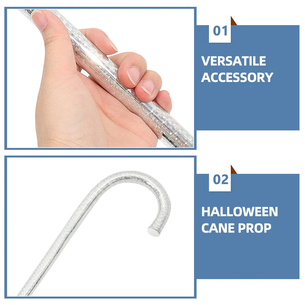 

2Pcs Jazz Dance Cane Prop Versatile Cosplay Accessory Halloween Party Fancy Dress Cosplay Cane Halloween Crutch Prop