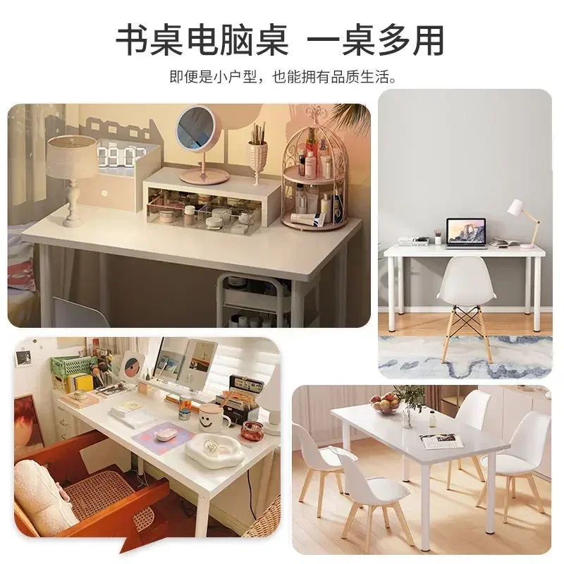 Bureau d'ordinateur blanc pour la maison, chambre à coucher, table de maquillage, location d'étudiant, étude, contre le mur, simple