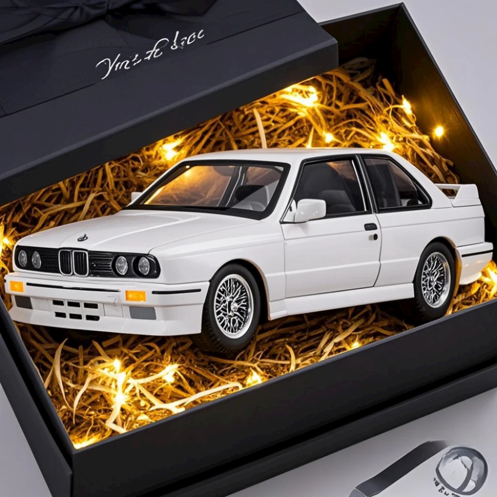 

1:24 simulation BMW M3 E30 alloy car model doors and the front hood and trunk door can be opened rich details, fine workmanship