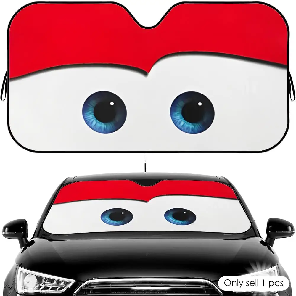 

Cartoon Cute Car Eyes Sun Visor Foldable Universal Car Windshield Sun Shade UV Protection Heat Insulation Foldable Cover