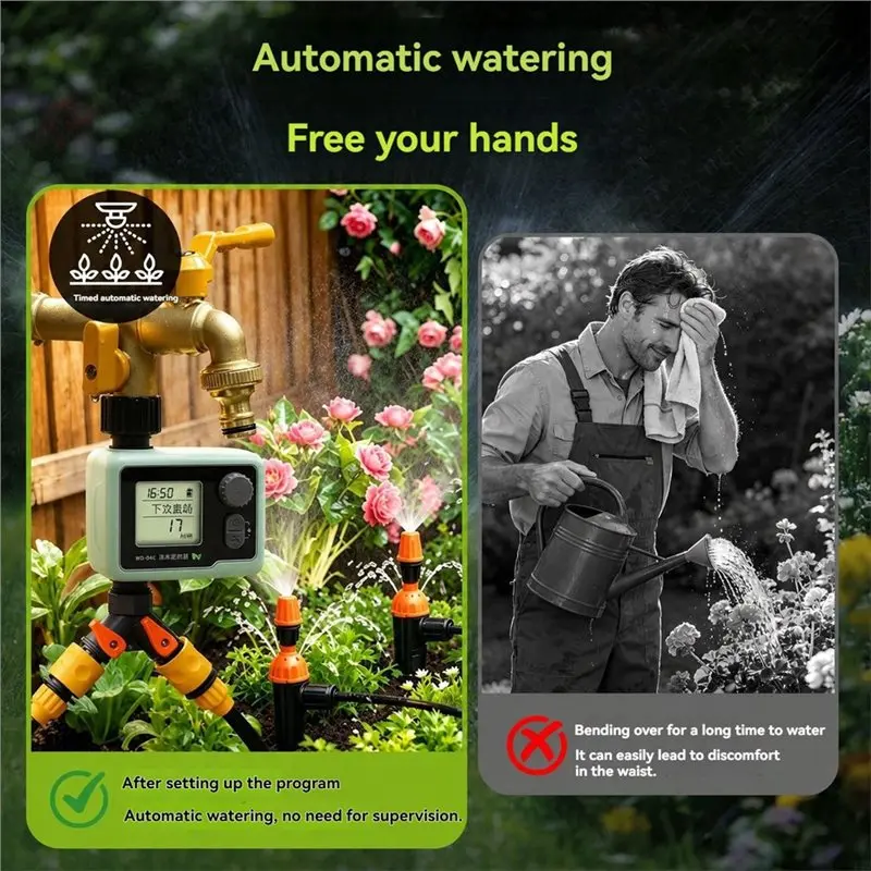 A7THK-Intelligent Digital Sprinkler Timer Automatic Garden Watering Timer Waterproof Hose Faucet Irrigation Controller NH3/4