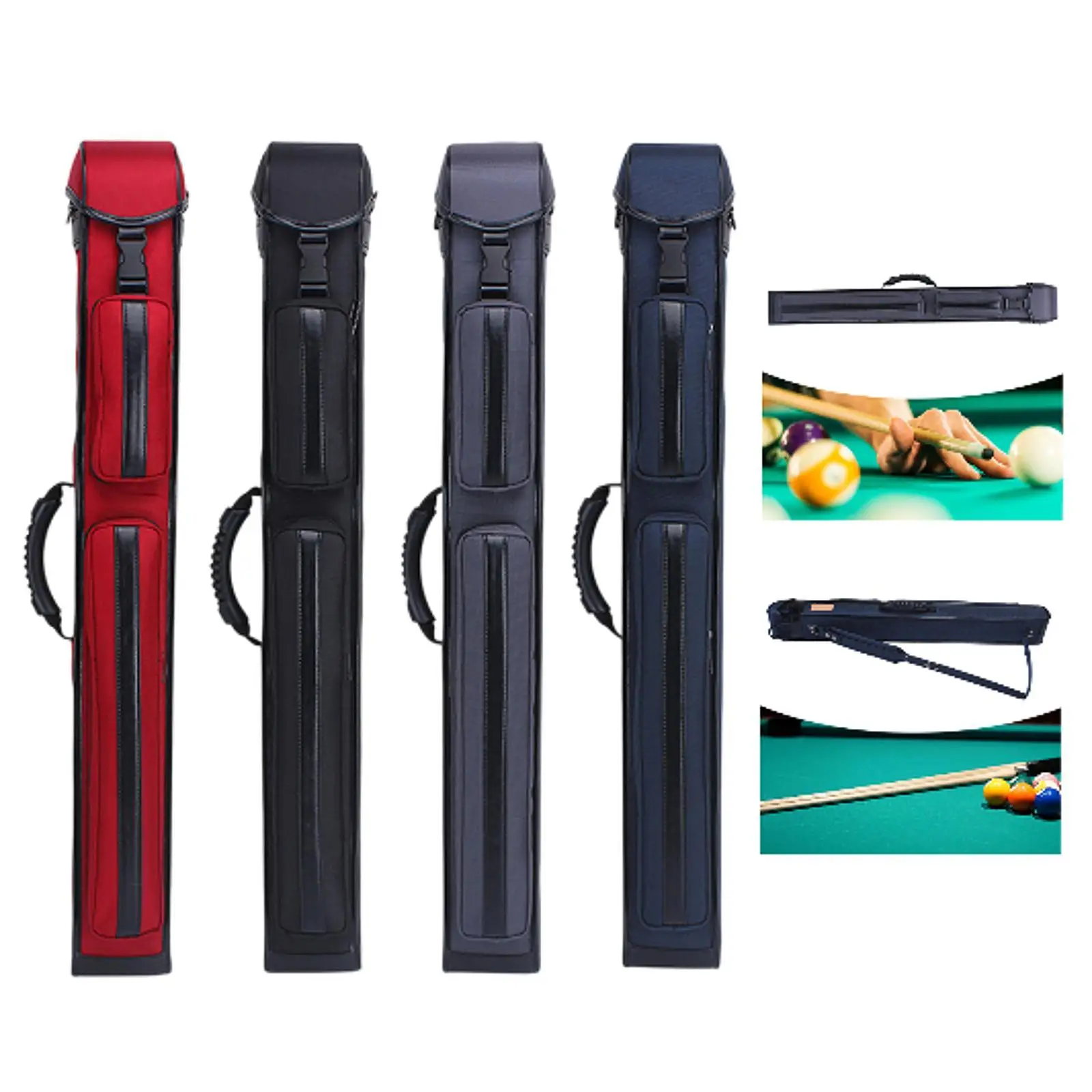 

Pool Cue Case Canvas Portable Billiards Accessories with Shoulder Strap Lightweight Compact Anti Scratch Pool Cue Storage Pouch