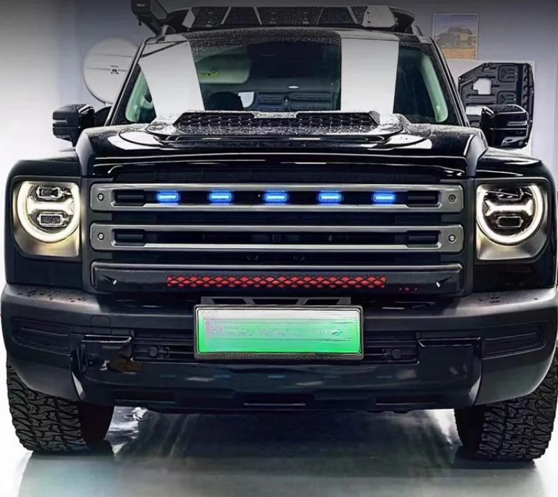 Car Front Bumper Fit for Haval Raptor LED Spotlight Bracket Bumper Modified Anti-collision Beam Competitive Bar Accessories