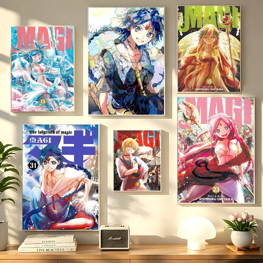 Anime M-Magi The Labyrinth Poster Decorative Wall Sticker Mural Photo Print for Bedroom Living Room Hallway Home Decor Gift