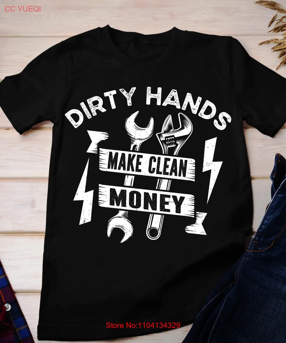 

Футболка Dirty Hands Make Clean Money с длинными или короткими рукавами для механика, Рождества и папы