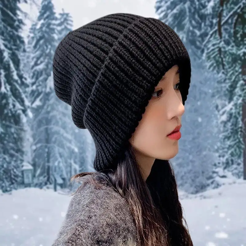 1 قطع أزياء الشتاء القبعات الدافئة للنساء عارضة التراص محبوك بونيه قبعات الرجال القبعات بلون الهيب هوب تسلق الجبال وشاح