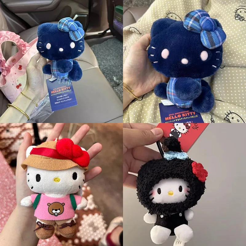 

Fashion Cartoon Sanrio Blue Hello Kitty Doll Anime Keychain Kawaii Cartoon Keychains Bag Car Key Accessories Girl Birthday Gift