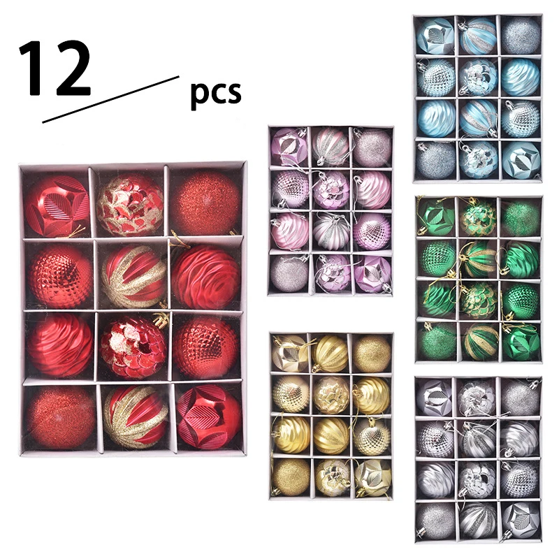 

E5 Christmas Tree 6CM Balls 12Pcs Ornaments Christmas Tree Decorations for Family Parties Garden Dinners Birthday Parties Balls