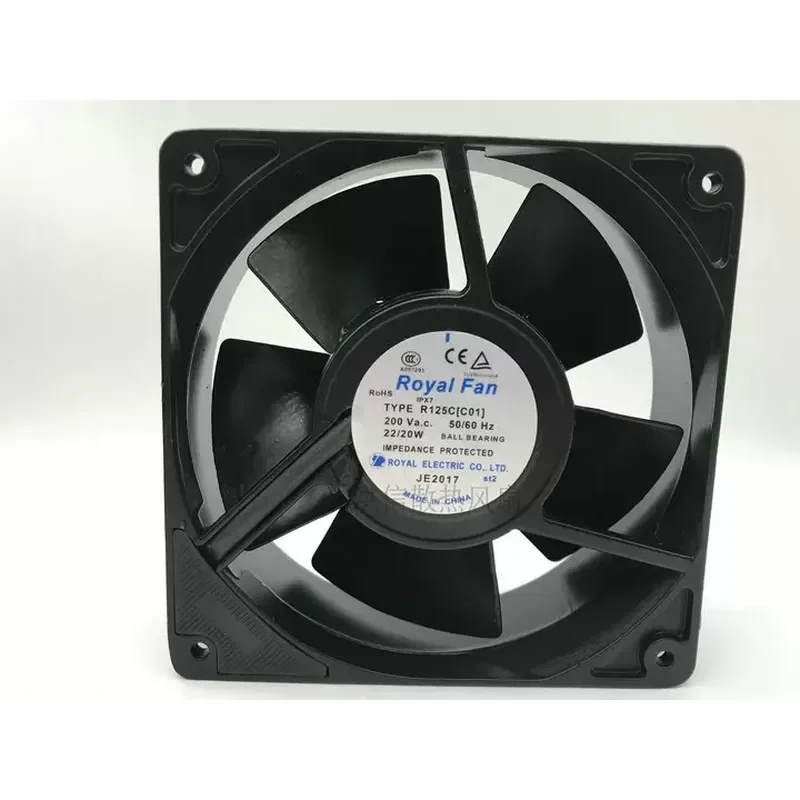 For ROYAL FAN R125C [C01] 200V 22/20W 12038 Full Metal Iron Fan