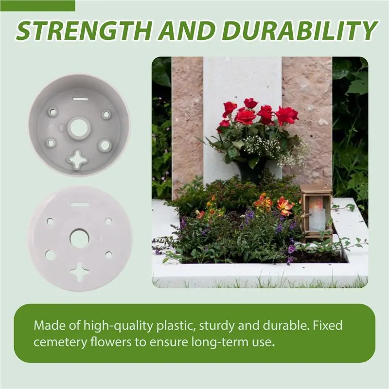 AWAH 6 Pcs Cemetery Grave Vase Inserts Plastic Cemetery Flowers Holder Bracket With 7 Hole Cylindrical Reusable Cemetery