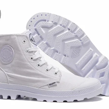 PALLADIUM PAMPA HI 오리지널 TC 스니커즈, 올 화이트 클래식 캔버스 신발, 앵클 부츠, 패션 캐주얼 신발, Eur40-44