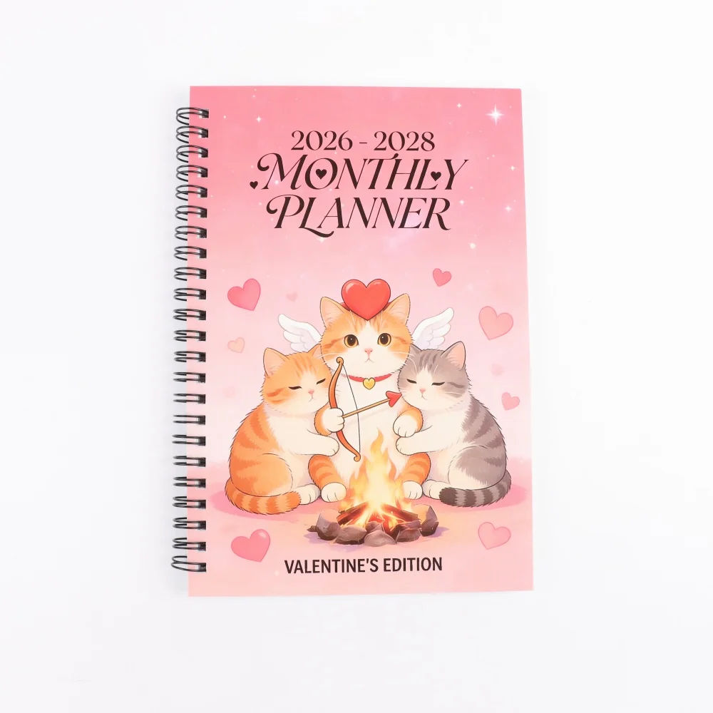 خطة شهر كيوبيد كات - جو محدود لعيد الحب 2026-2028 خطة ثلاث سنوات - احصل على كتاب تقويم عيد الحب