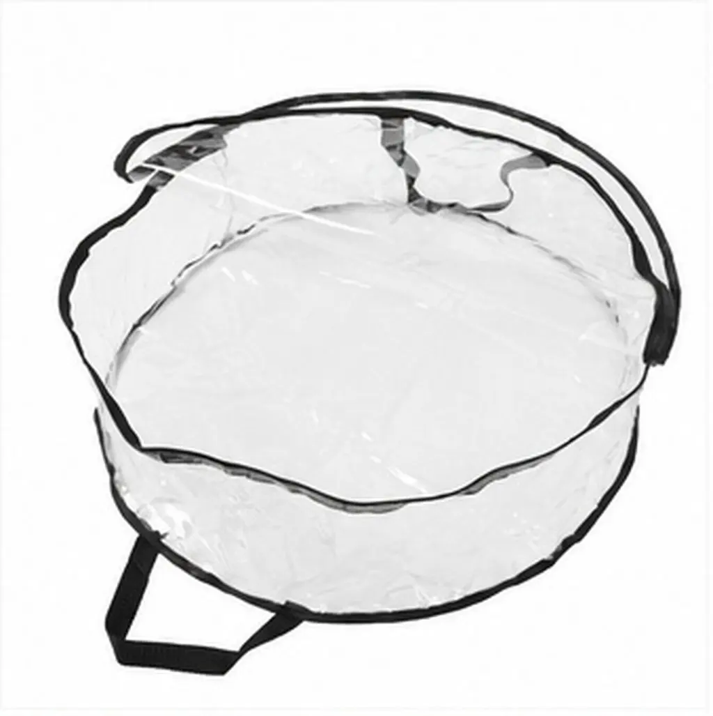Wreath Storage Bags 2 Pack Clear PVC Round Christmas Garland Holders Durable Foldable Large Organizer