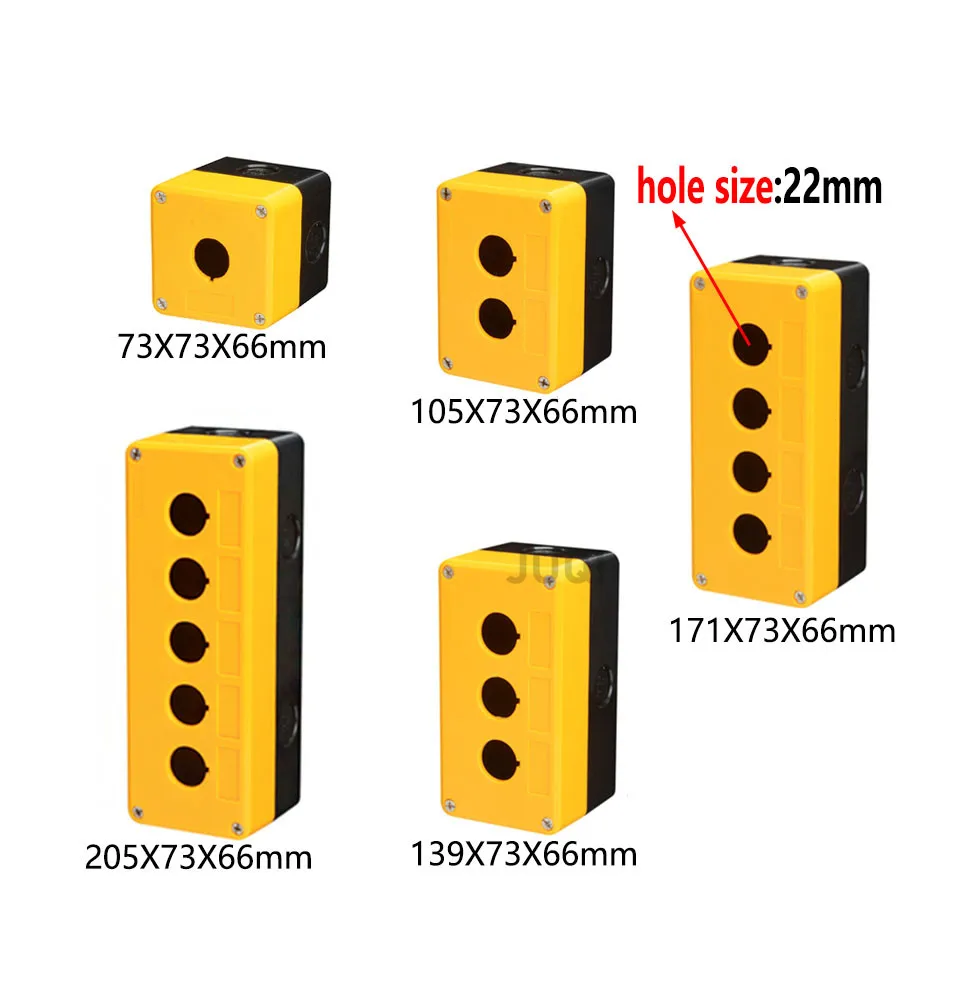 ติดตั้งกล่องปุ่มกันน้ำขนาด 22 มม. คุณภาพสูง กล่องควบคุมสวิตช์ กล่องแสดงสถานะสวิตช์อุตสาหกรรมแบบ 12345 รู