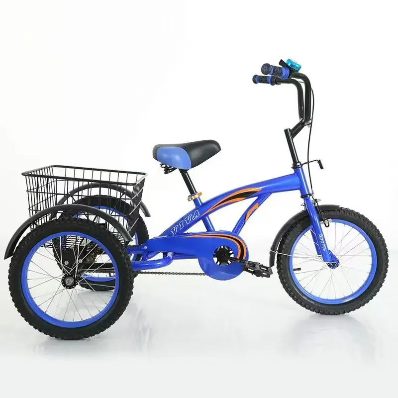 New children and adults three-wheel pedal handbrake rear basket with inflatable wheels and carbon steel integrated frame