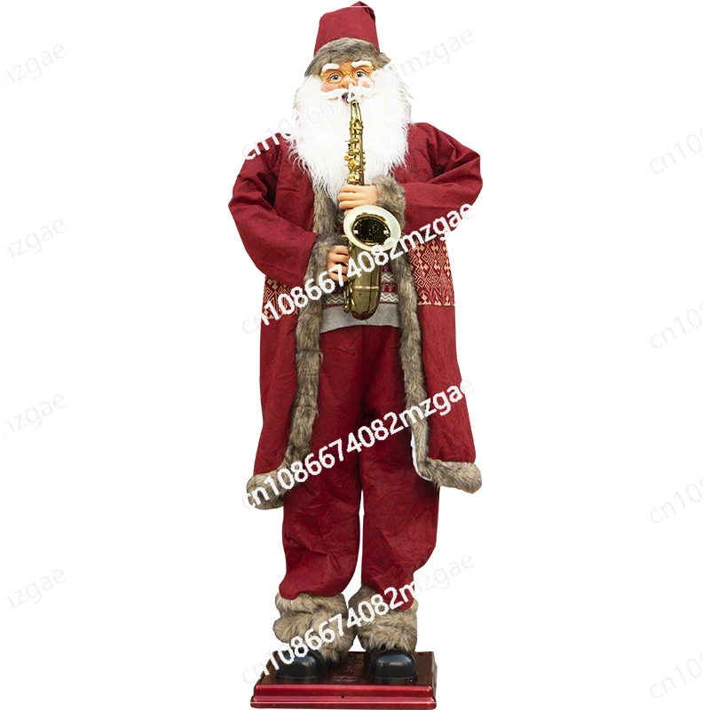 Electric Santa Claus Ornament Christmas Ornament Scene Arrangement Store Creative Window Theme Props