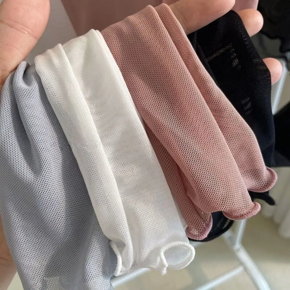 

Simple Ruffle Mesh Knot Cardigan See Through V-neck Sun Protection Tops Korean Long Sleeve Shirts for Women Travel