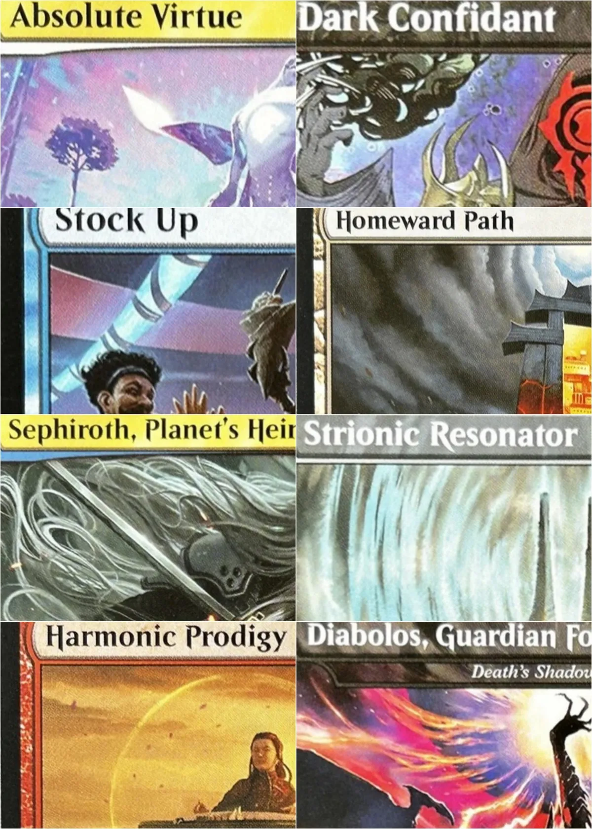 

Holo “Harmonic Prodigy/Dark Confidant/The Reaver Cleaver” Magical Proxy Cards black Top Quality Board Playing Game Trading Cards