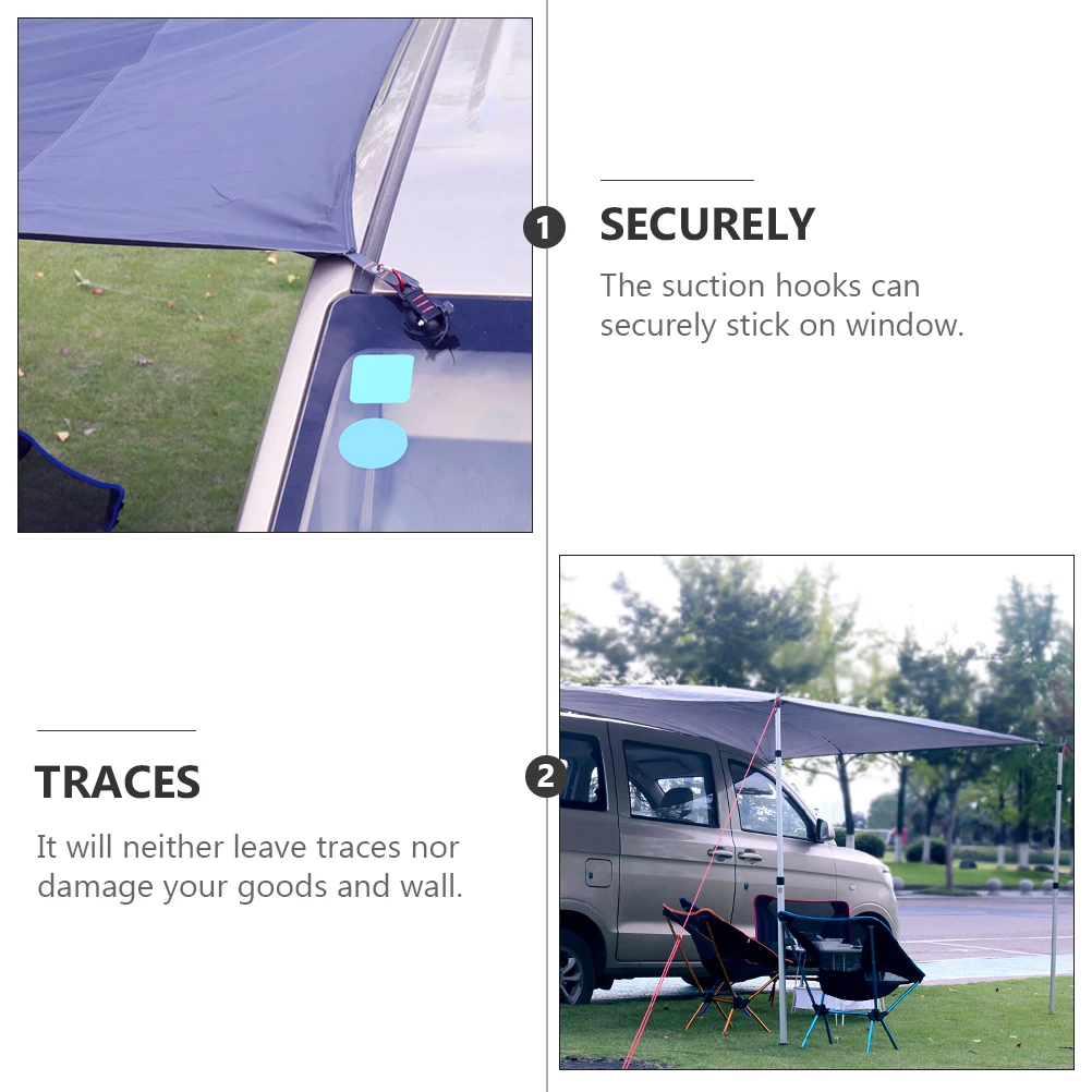 

3 Pcs Car Tent Hook Camping Accessories Bathroom Awning Hooks for Multifunctional Sucker Plastic Traceless Heavy Cup