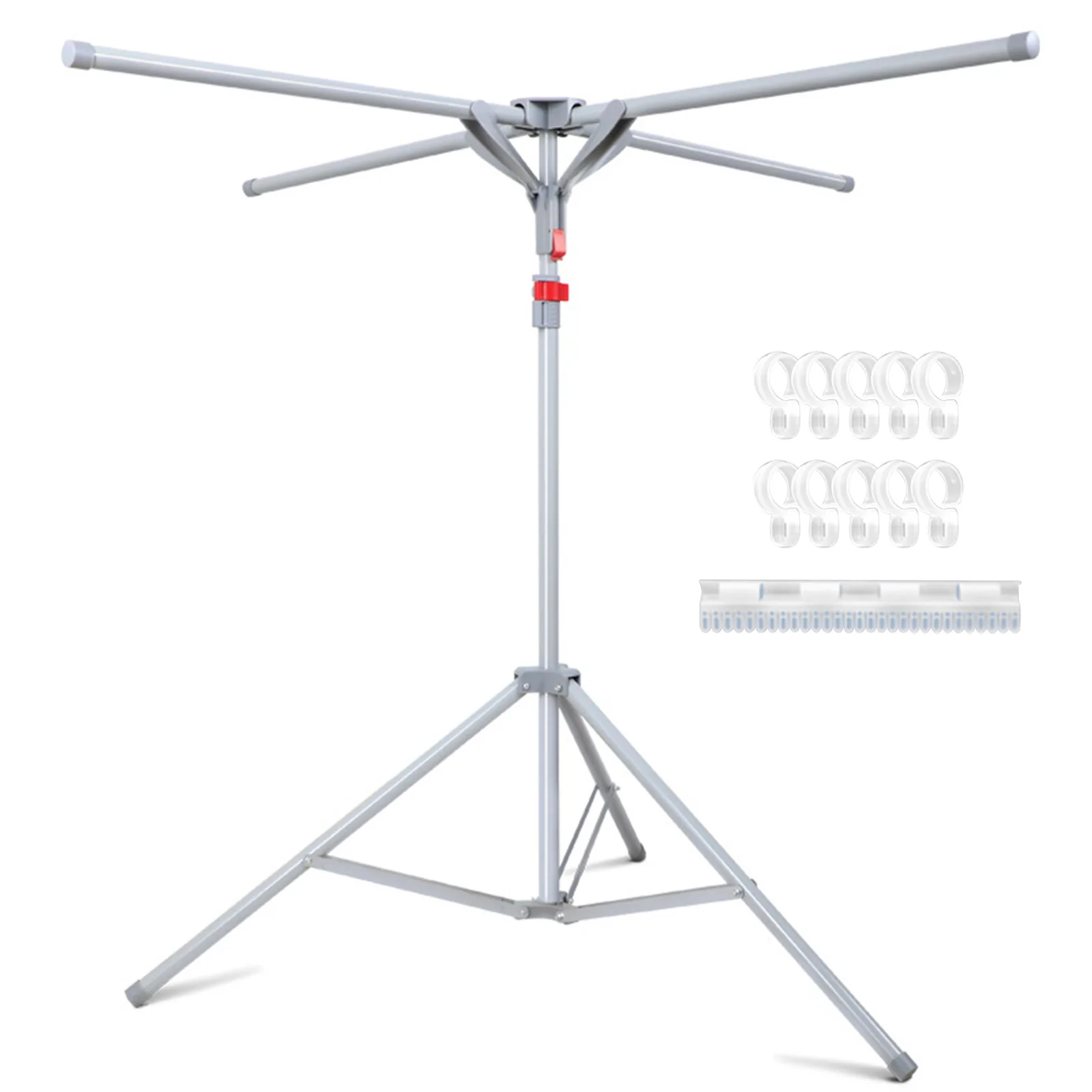 

51.18-70.87in Foldable Tripod Clothes Drying Rack Adjustable Height Upgraded Standing Drying Rack Floor Folding Drying Rack