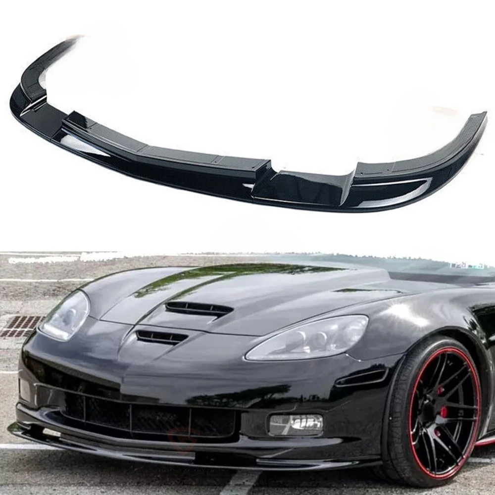 

For Corvette C6 Z06 06-13 | ZR1 Style Glossy Black Front Bumper Glossy Black