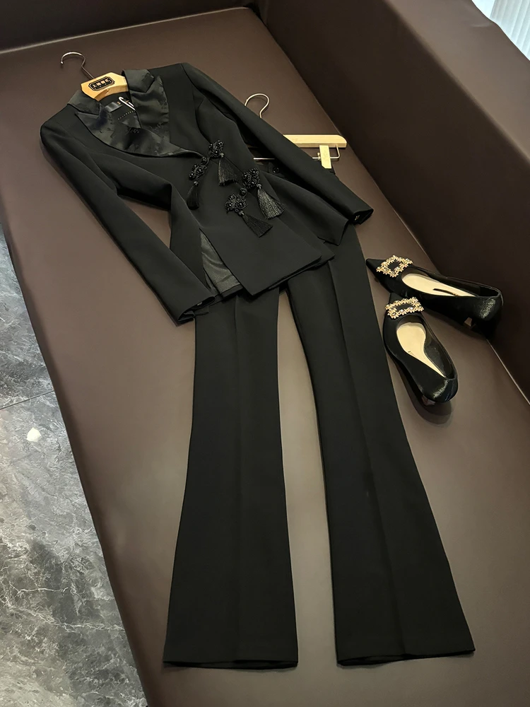 

Новый китайский костюм на осень-зиму в национальном стиле, топ, женский профессиональный костюм на пуговицах, Faionable Ele