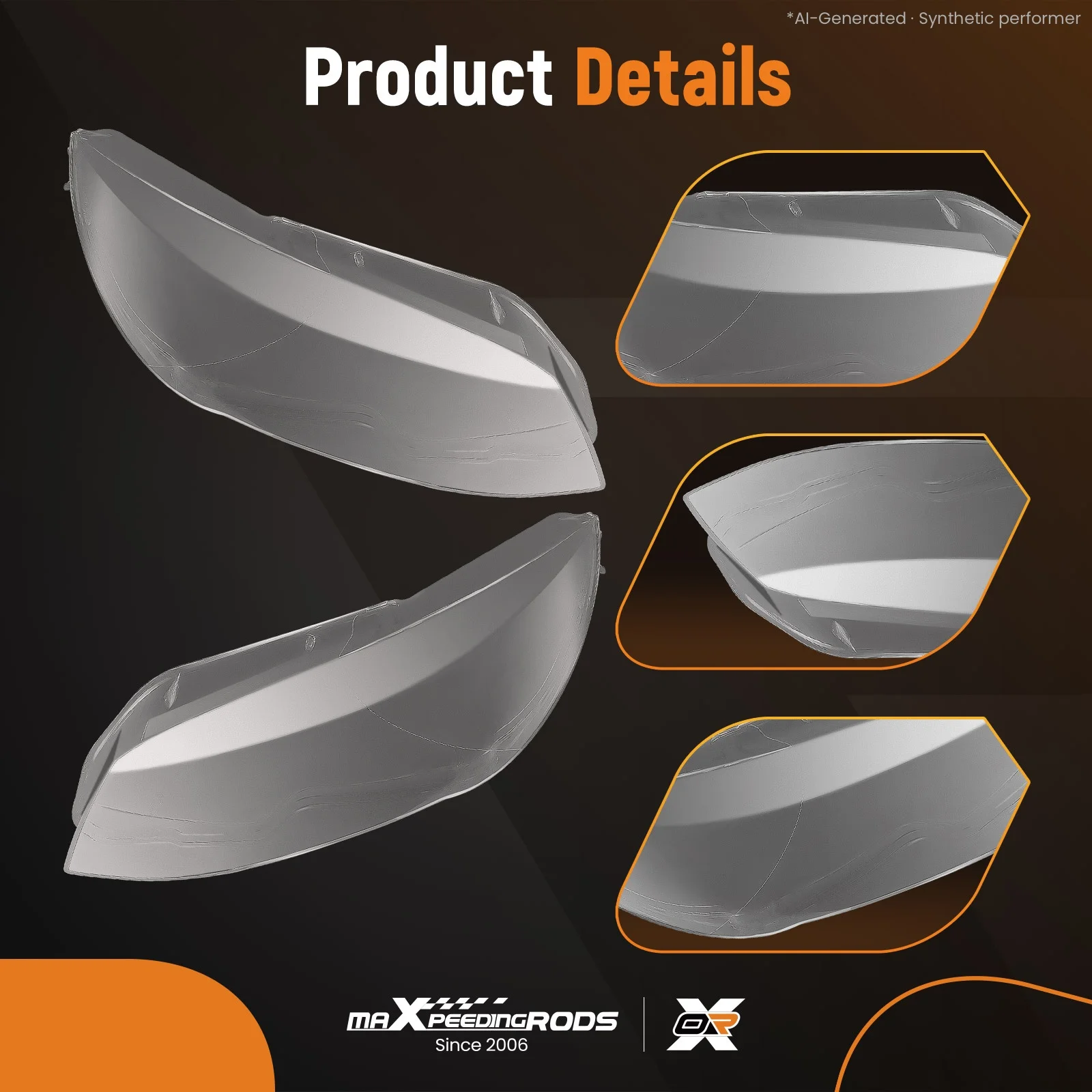 Pair  Headlight  Headlamp Lens Cover Clear For BMW E93 2010-2013 Left + Right
