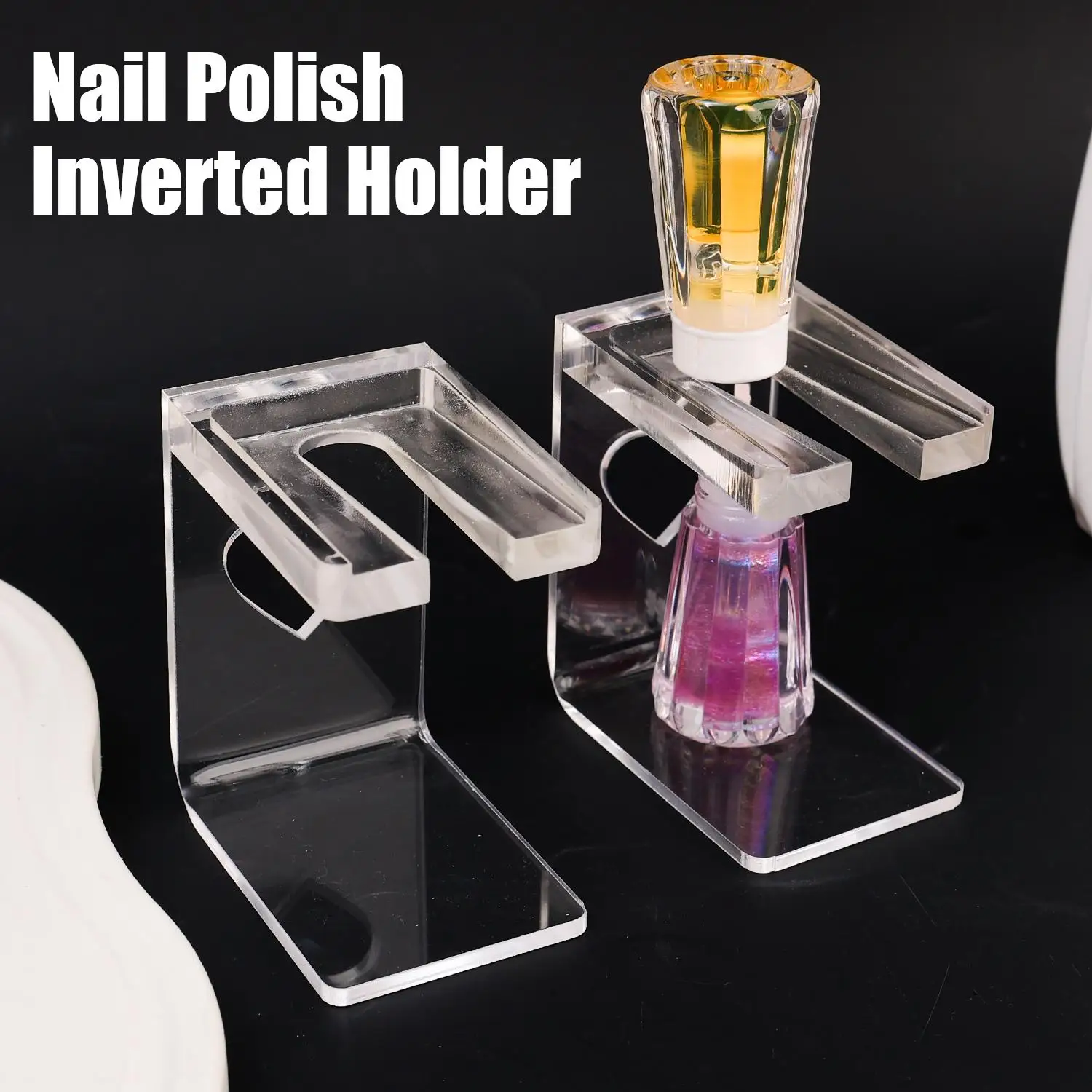 

Clear Acrylic Nail Polish Inverted Holder Acrylic Storage Box Display Rack Manicure Organizer Manicure Tool for Salon Home Use