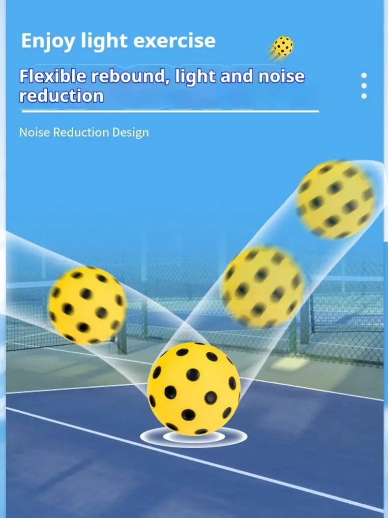 SONGYI Silent Pickleball Balls Foam Practice Pickleballs with Exact Real Ball Bounce Quiet Pickle Balls for Outdoor Indoor Use - Image 3