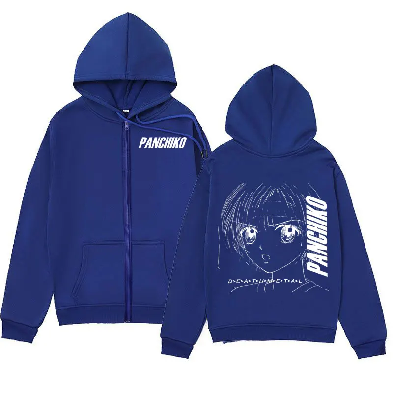 Panchiko DEATHMETAL Album Print Zipper Hoodies Rock Fashion Vintage Zip Up Hooded Sweatshirts Men Women Casual Loose Pullovers