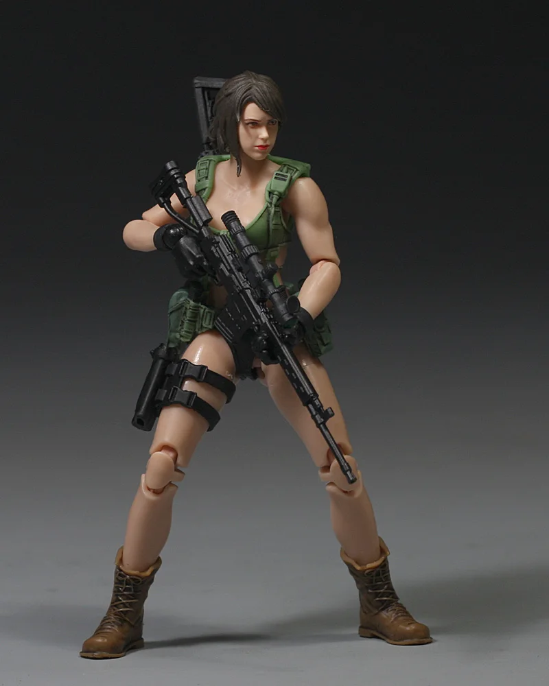 Ba Ye Studio 1/18 Female Cosplay Venom Snake Metal Gear Solid 5 Sniper Jingjing Combat Uniform Full Set 3.75 Action Figure Body