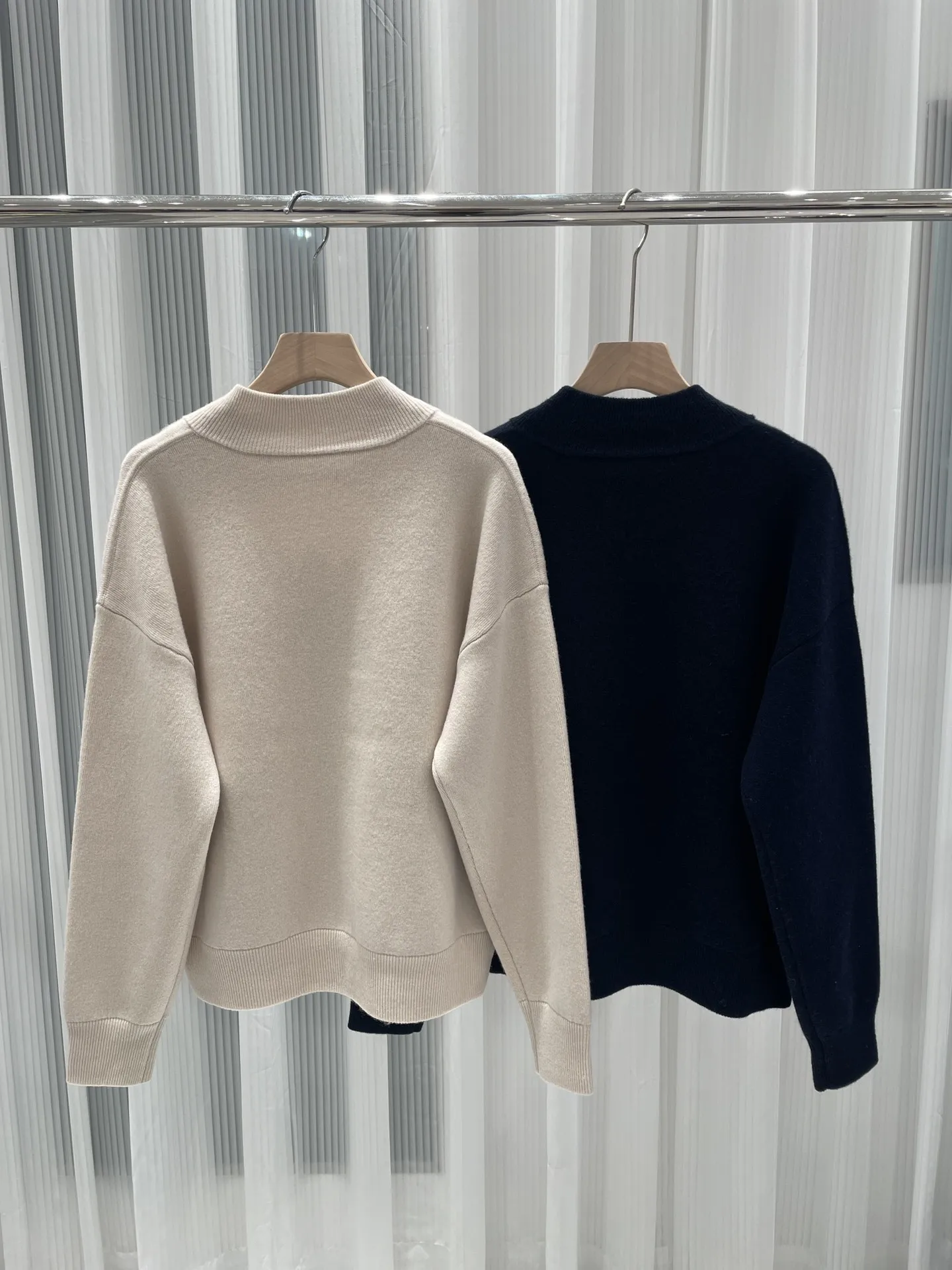 Cashmere Sweater for Women, Pure Stand Collar, Sheepskin Stitching, Thick Knitted Jacket, Autumn and Winter, New