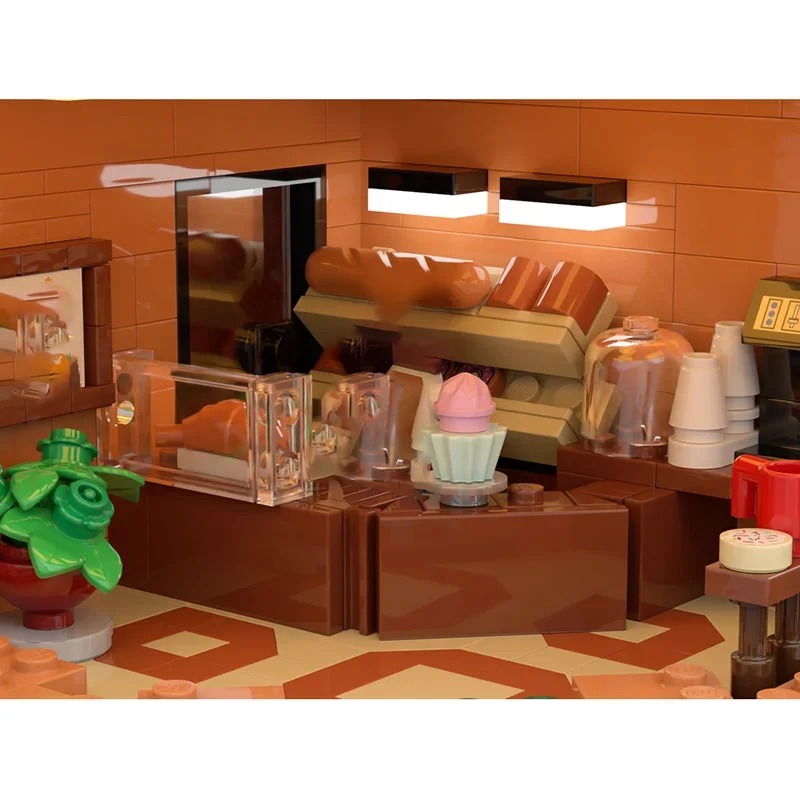 Moc Bausteine Café de Provence Technologie Modulare Ziegel Modell Geschenke Weihnachten Spielzeug DIY Sets Montage