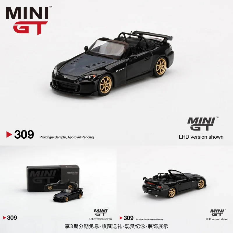 TSM MINI GT 309 1:64 Honda S2000 Infinite AP2 convertible Mugen alloy car model collection decoration