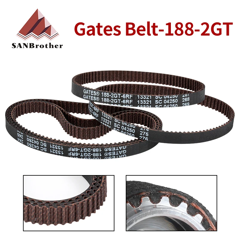 

GATES 188-2GT-6RF Synchronous Belt Closed Loop Compatible with Voran3D Trident Mmu Kit Enrager Rabbit Carrot Feeder