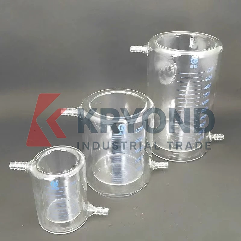 1 Piece 50ml-1000ml Jacketed Borosilicate Glass Beaker Double Layer Graduated Beaker for Lab Original Product