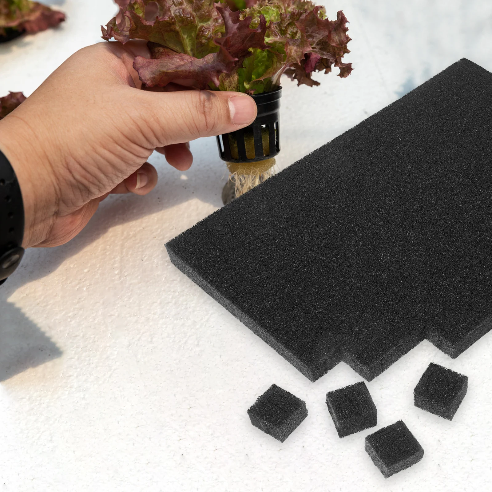 4 시트 수경 재배 스폰지 묘목 재배 도구 사각형 심기 원예 스폰지 온실 무토양 성장 용품