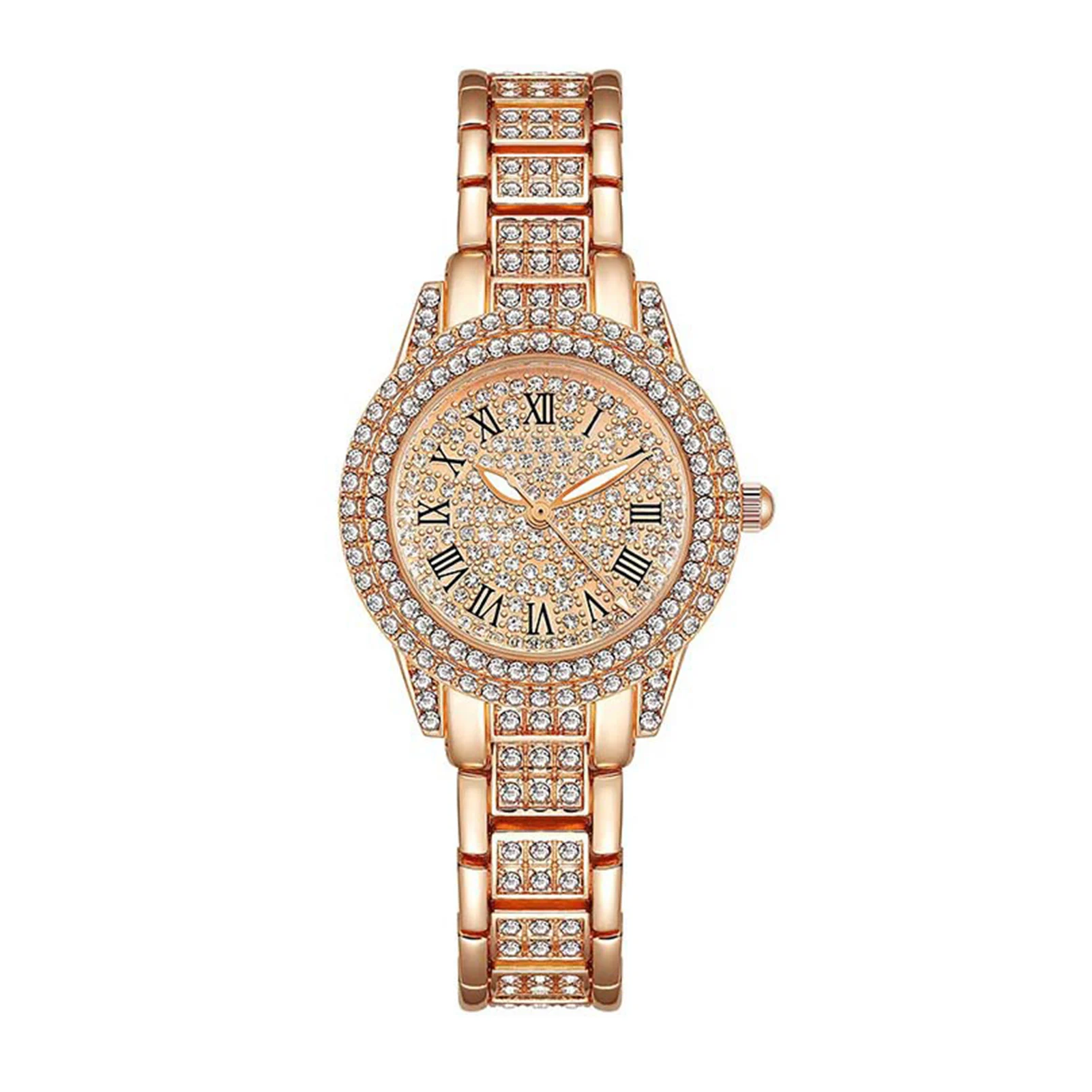 

Woman Classic 32mm Watch Dazzling Luminous Quartz Watch with Pin Buckle for Brides Wedding Banquet Wearing