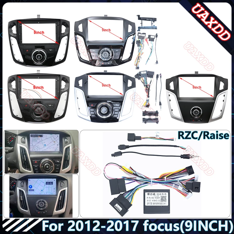 For FORD 2012-2017 Focus Real key 9INCH Car Radio Android Stereo audio screen multimedia video player navigation cables Harness