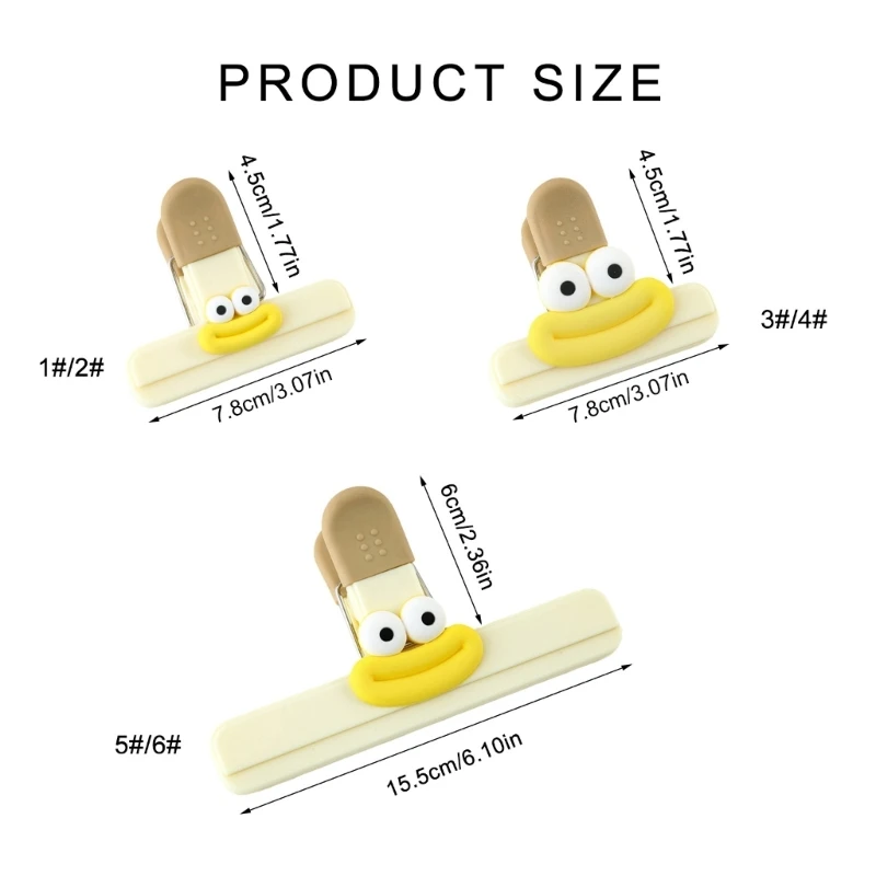 Conjunto 10 clipes pequenos para sacos com alça silicone, clipe multiuso para vedação chips lanches, ferramenta