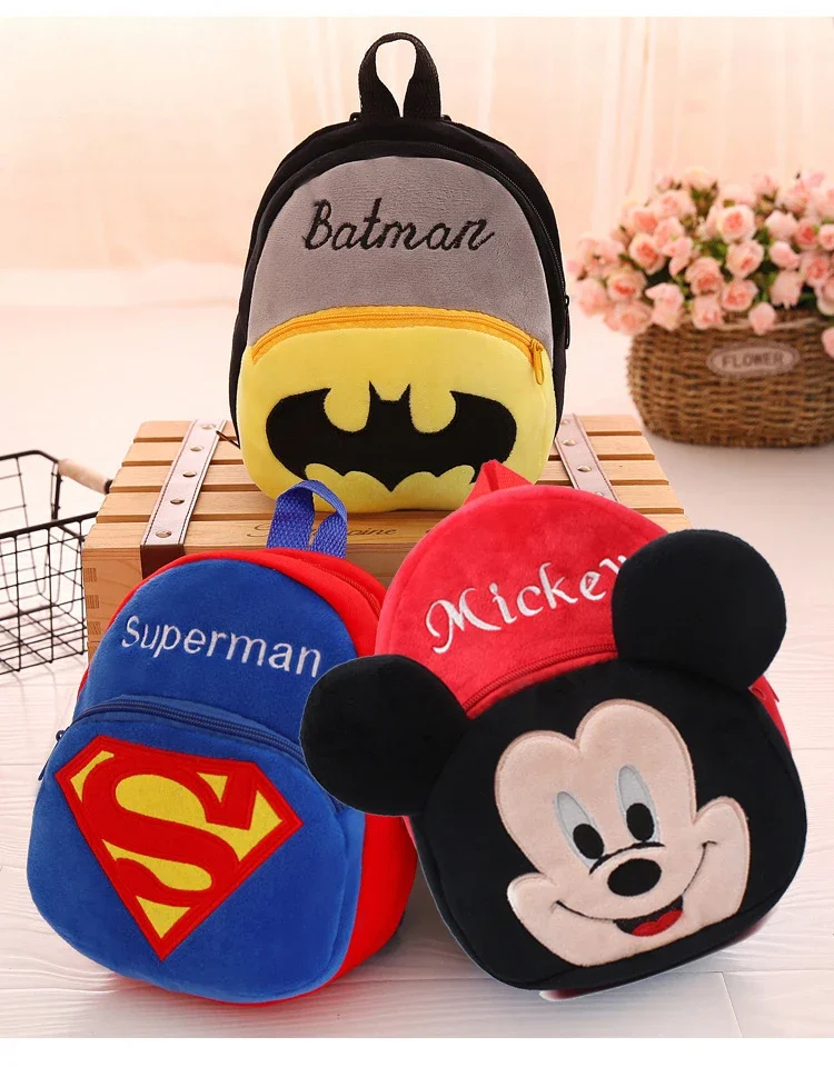 Disney Avengers spiderman mickey mouse Minnie Winnie the Pooh stitch Plush backpack Kids baby school bag birthday Toys Gift