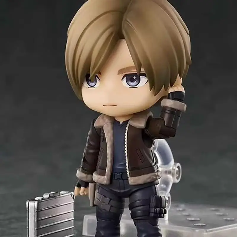 Nuevo 10cm en Stock Original Resident Evil 4 Remake 2337 Leon S. Kennedy Q versión muñecas de acción Anime Pvc modelo chico juguete de cumpleaños