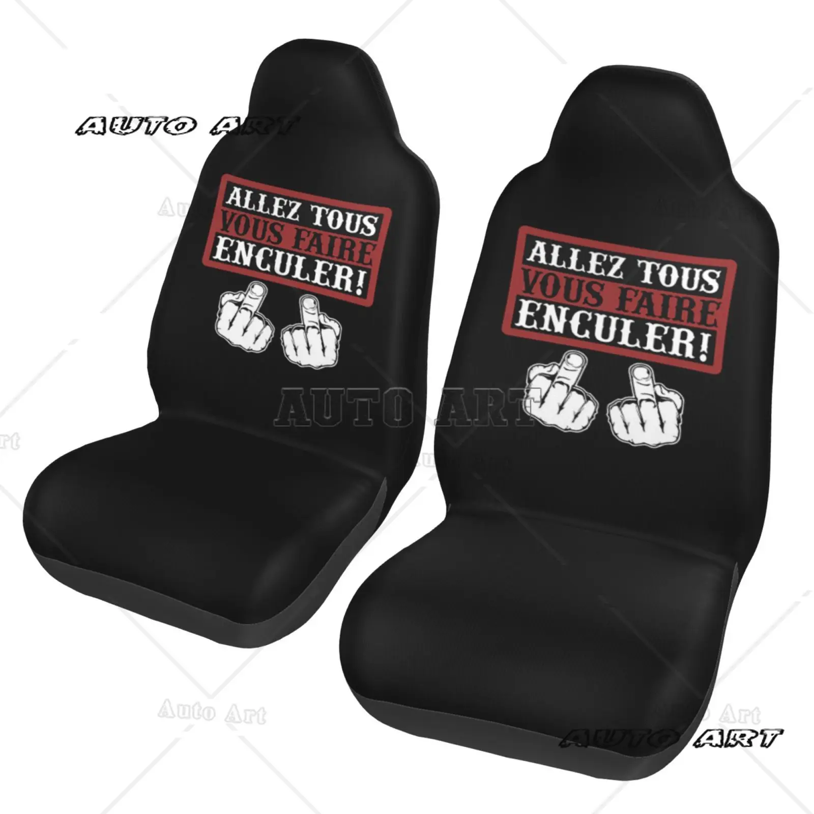 Let's All Make You Plug Funny French Print Car Seat Covers for Women Man Universal Auto Front Seats Protector Fits for Car SUV