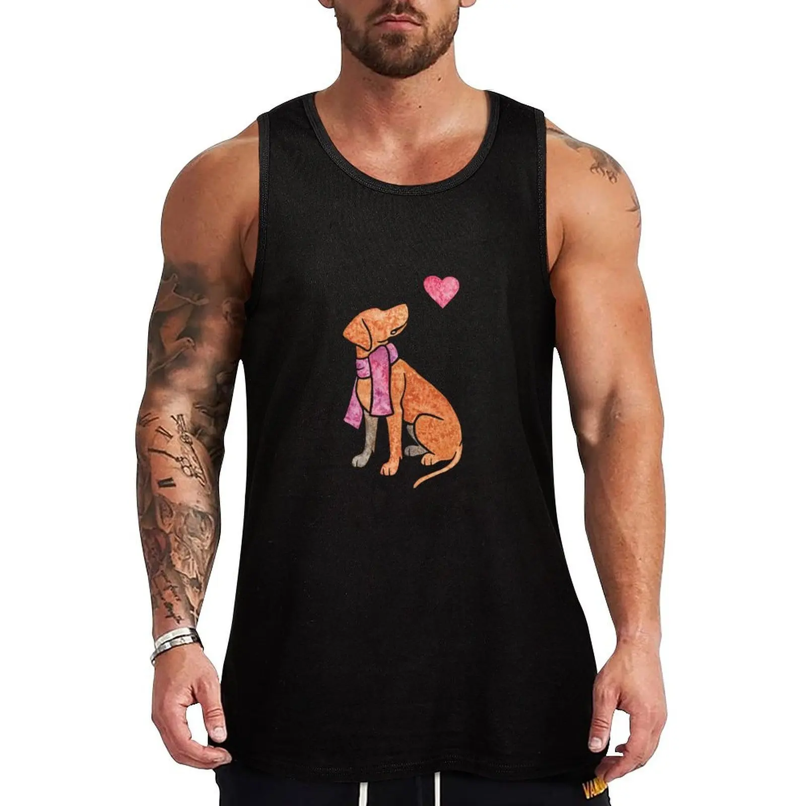 Camiseta sin mangas Watercolour Viszla, camiseta sin mangas básica para el día a día, camiseta interior suave de ajuste regular