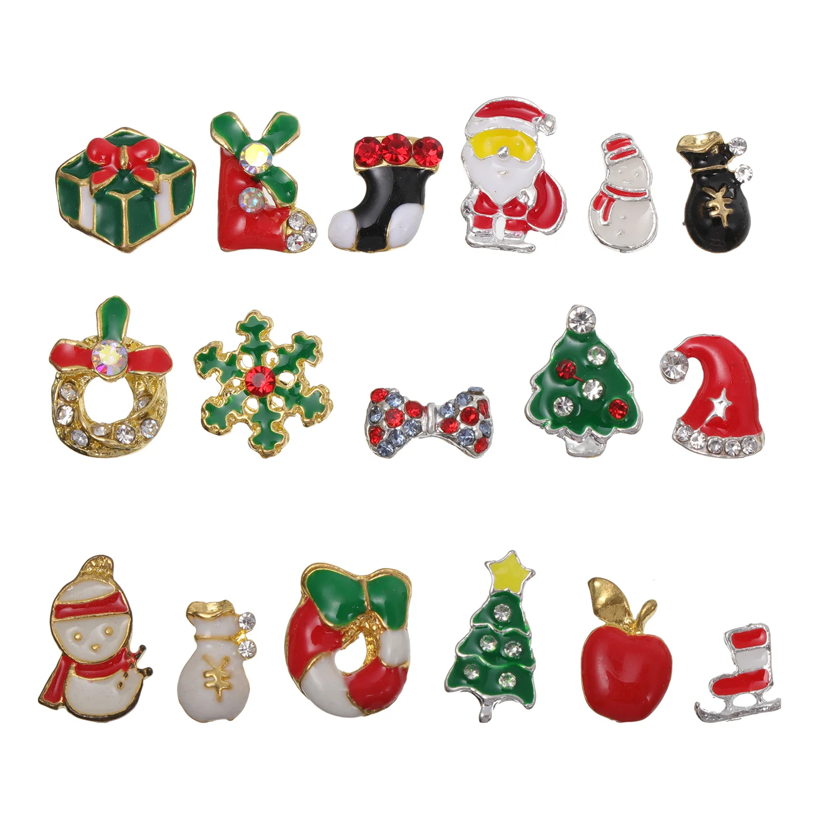 

20 шт., рождественские украшения для дизайна ногтей, ювелирные изделия из сплава, 3D аксессуары для маникюра со стразами, уникальный дизайн, ювелирные изделия для дизайна ногтей